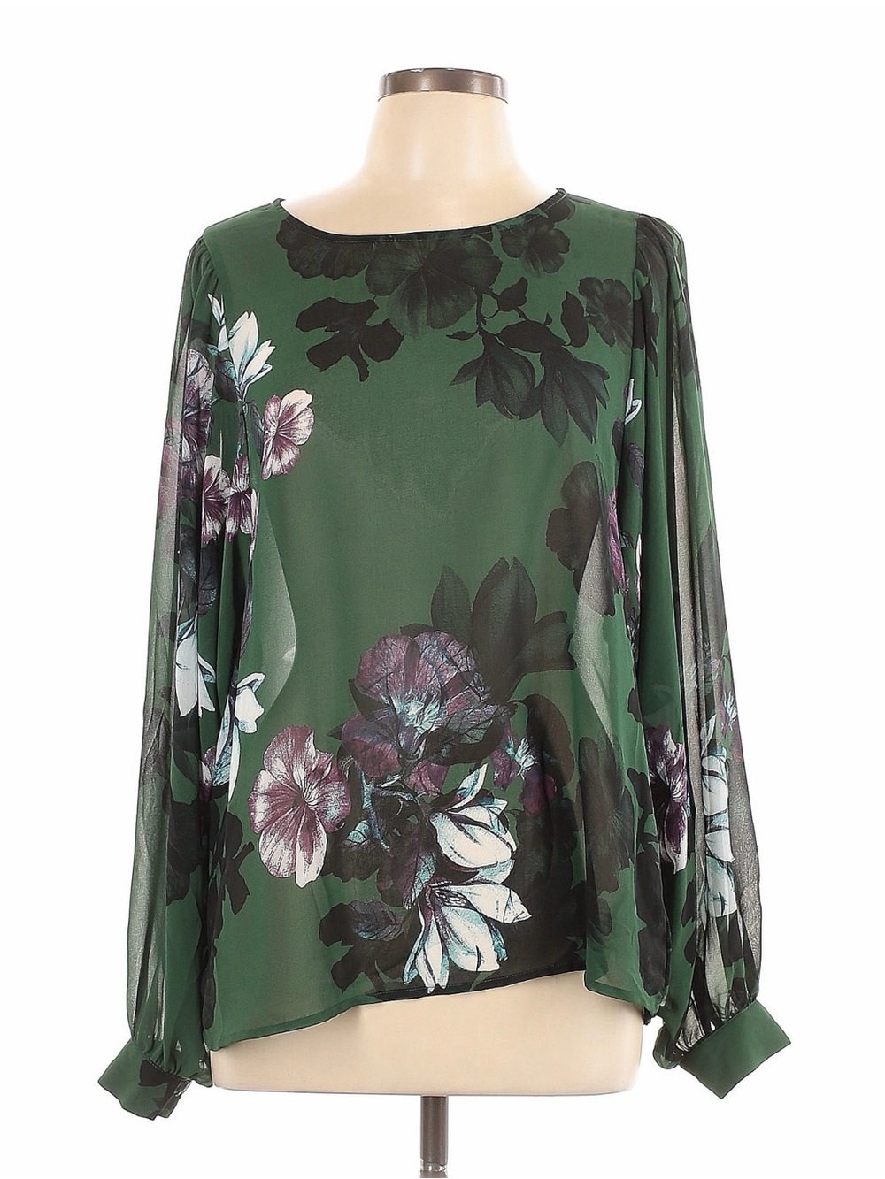 Hope and Harlow green Floral Blouse Sz Large